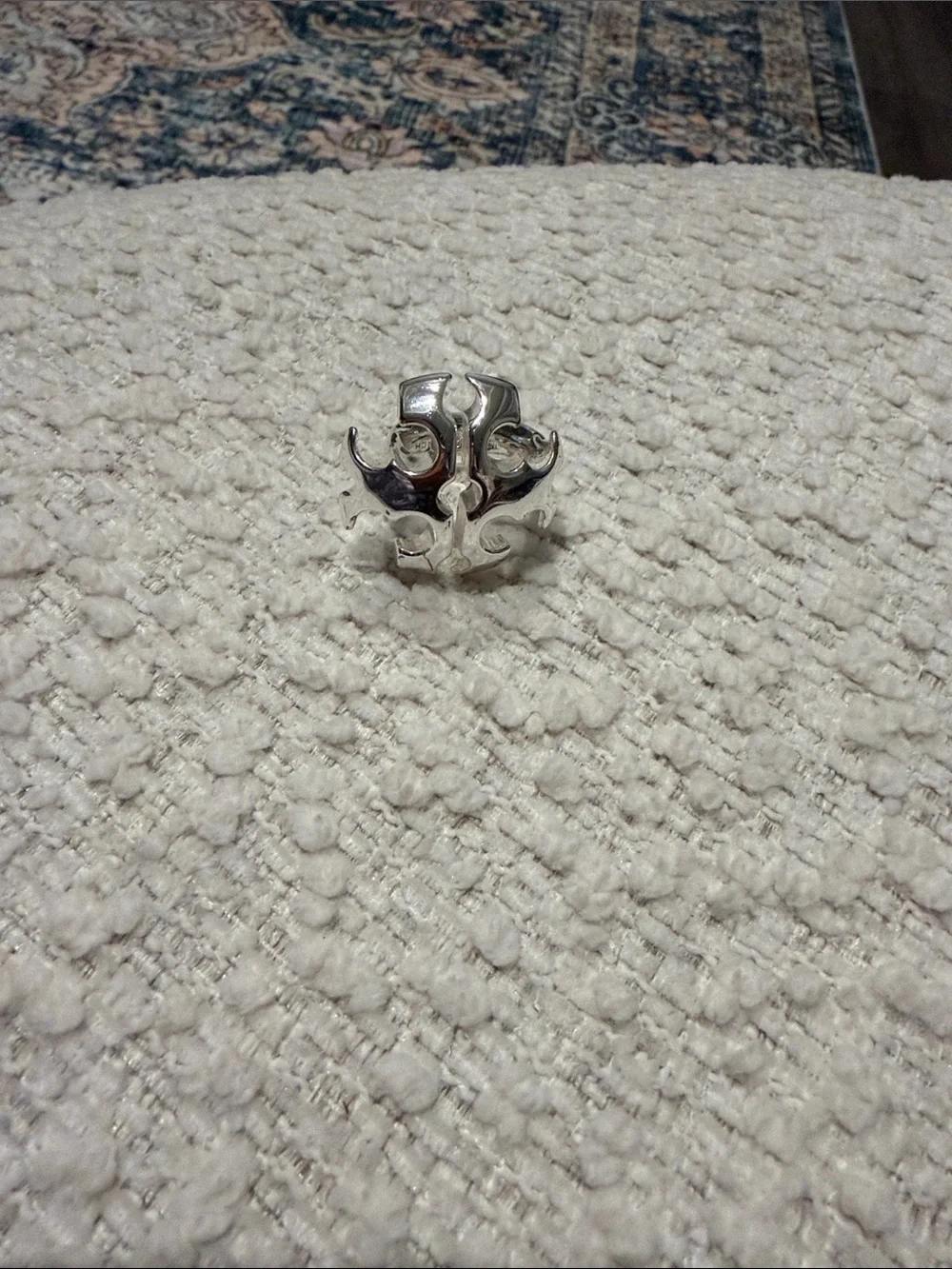 Tory Burch Domed Logo Ring in Silver, size 7